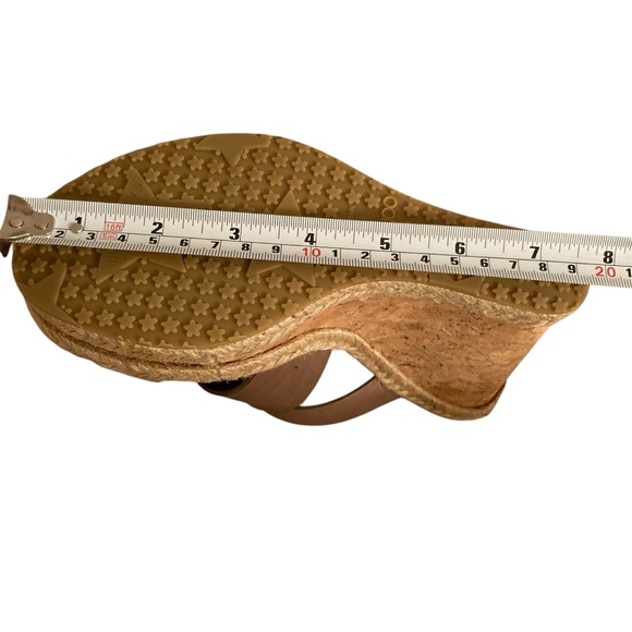 JIMMY CHOO | Brown Strappy Cork Leather & Raffia Wedge Sandals NIB Spain Sz 7.5 - Picture 13 of 15